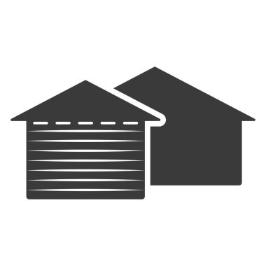 Garaj sembolü beyaz arkaplanda izole edildi. Vektör illüstrasyonu.