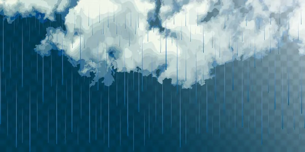 Realistic Cloud Rain Vector Illustration — 스톡 벡터