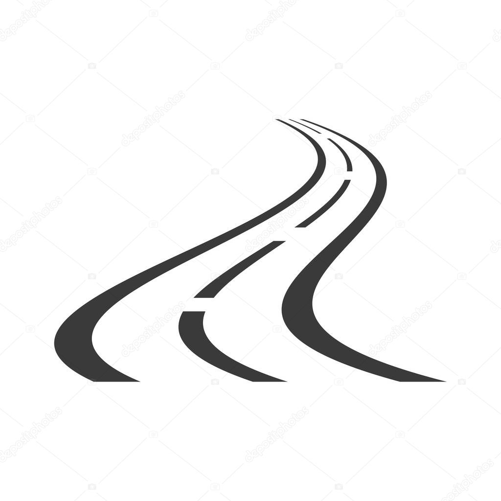 Road line icon isolated on white background.Vector illustration.