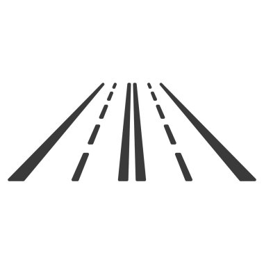 Yol çizgisi simgesi beyaz arkaplanda izole edildi. Vektör illüstrasyonu.