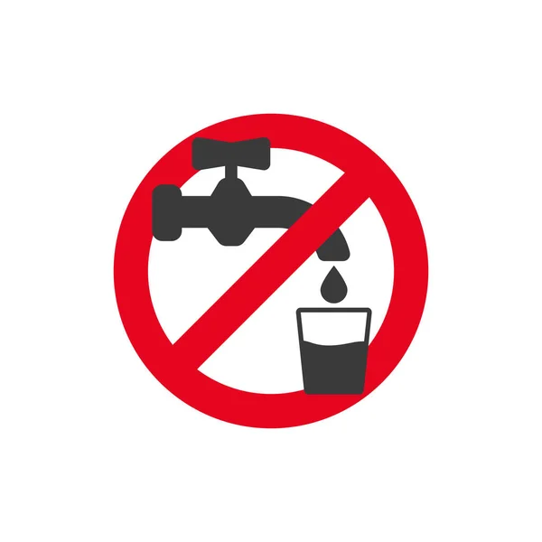 Заборонено Пити Воду Знака Крана Ізольовано Білому Тлі Векторні Ілюстрації — стоковий вектор