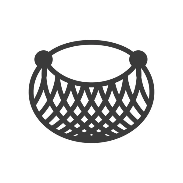 Fishing Net Line Icon Isolated White Background Vector Illustration — стоковый вектор