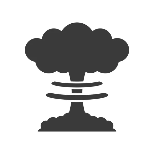 Nuclear Bang Glyph Icon Isolated White Background Vector Illustration — 스톡 벡터