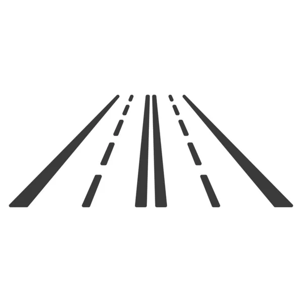 Road Line Icon Isolated White Background Vector Illustration — Stok Vektör