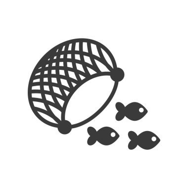 Fishing net glyph icon isolated on white background.Vector illustration.