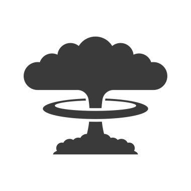 Nuclear bang glyph icon isolated on a white background.Vector illustration.