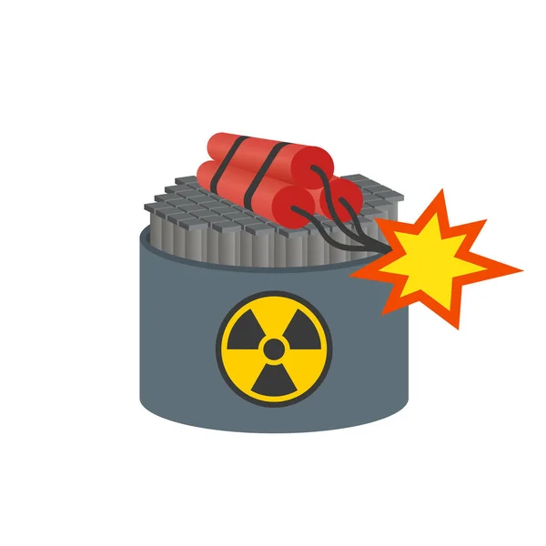 Mined Nuclear Plant Station Vector Isometric View — 스톡 벡터