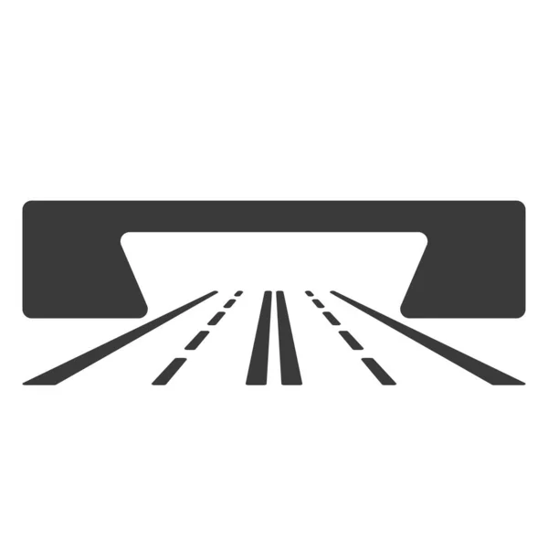 Overbridge Glyph Icon Isolated White Background Vector Illustration — Stok Vektör