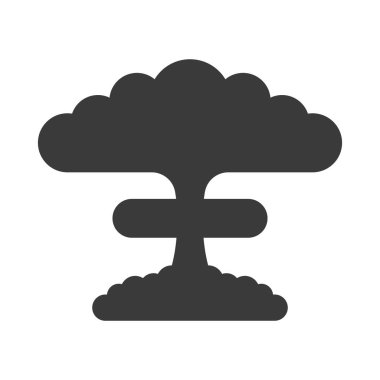 Nuclear bang glyph icon isolated on a white background.Vector illustration.