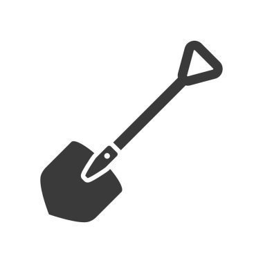 Shovel glyph icon isolated on white background.Vector illustration.