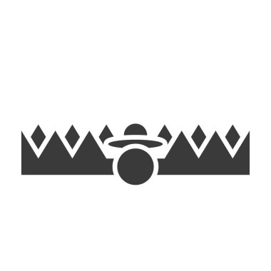 Trap with spikes for hunting animals glyph icon isolated on white background.Vector illustration.