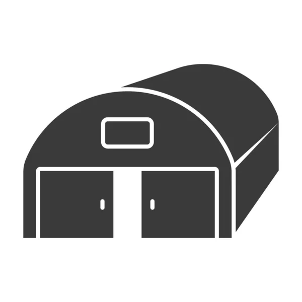 Hangar Glyph Icon Isolated White Background Vector Illustration — Stockvektor