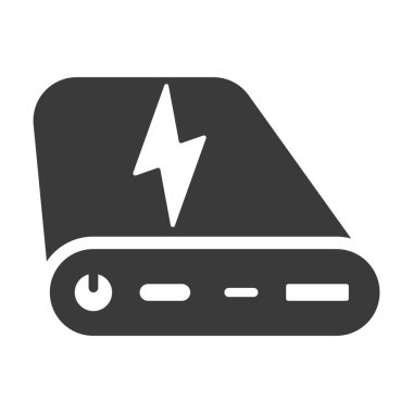 Power bank glyph icon isolated on white background.Vector illustration.