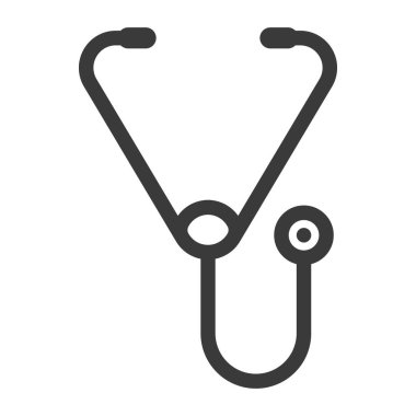 Tıbbi steteskop çizgisi simgesi beyaz arkaplanda izole edildi. Vektör illüstrasyonu.