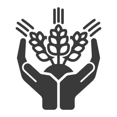 Beyaz arkaplanda izole edilmiş tahıl ürünleri sembolüne dikkat edin. Vektör illüstrasyonu.