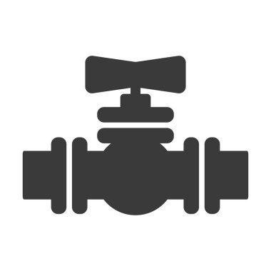 Beyaz arkaplanda izole edilmiş kapakçık sembollü boru hattı. Vektör illüstrasyonu.