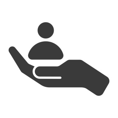 Careful attitude to people glyph icon isolated on white background.Vector illustration.