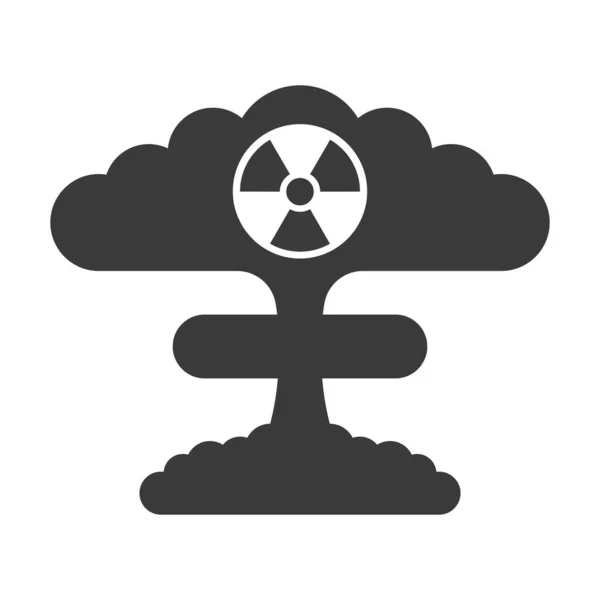 Nuclear Bang Glyph Icon Isolated White Background Vector Illustration — Vettoriale Stock