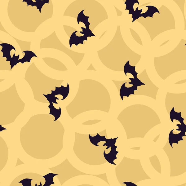 浅黄背景下蝙蝠卡通形象的抽象背景 用于织物上的印刷品 包装和其他插图的背景装饰 — 图库矢量图片
