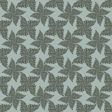 Yaprakların kumaş, ambalaj ve iç dekorasyon ve kart ve posterlerin arkaplanlarını basmak için yeşil tonlarda bir süsleme şeklinde kusursuz desen