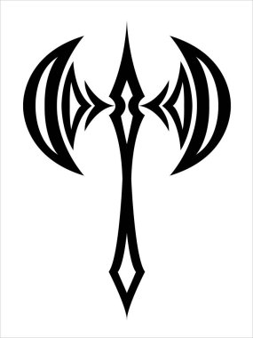 Bir balta biçiminde soyut desen