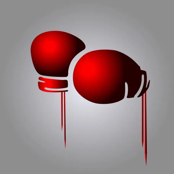 フィットネスクラブや服 バナー ポストカード上のプリントのインテリア装飾のための赤いボクシングの手袋の様式化されたイメージ — ストックベクタ