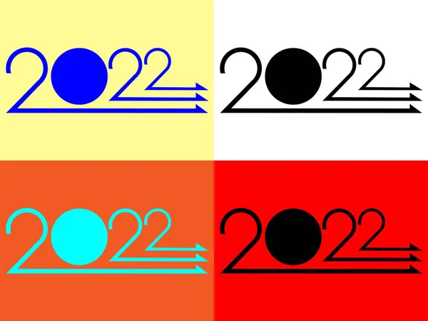 Conjunto Imágenes Vectoriales Del Símbolo 2022 Diferentes Tonos Para Diseño — Vector de stock