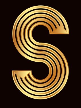 Simgenin vektör görüntüsü koyu arkaplanda altın tonlarda