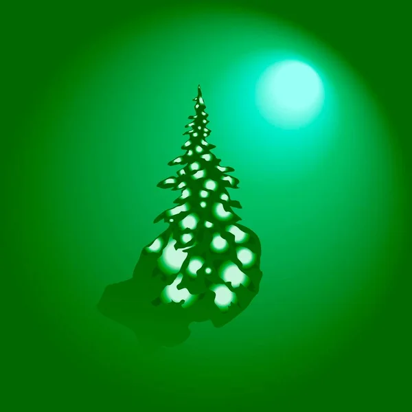 新年のお祝いのスタイルでインテリア カード バナーのための様式化されたクリスマスツリーを描いたベクトルイラスト — ストックベクタ
