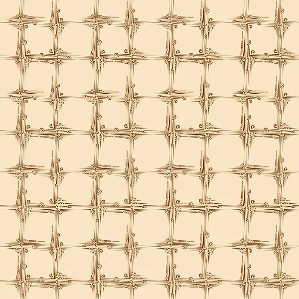 Seamless Mesh Structure Form Ornament Bed Beige Tones Prints Fabric — Stock Vector