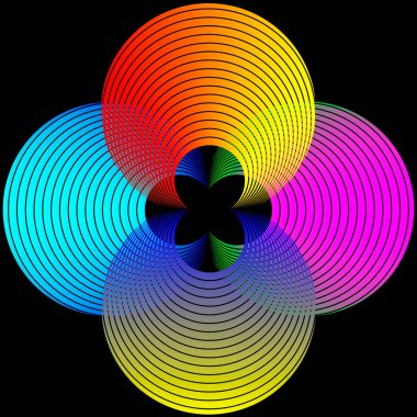 Geometrik bir süs resmine sahip vektör çizimi ve disko, bar ve partilerin arka planlarının yanı sıra web sitesi tasarımı için gökkuşağı renkleriyle boyama