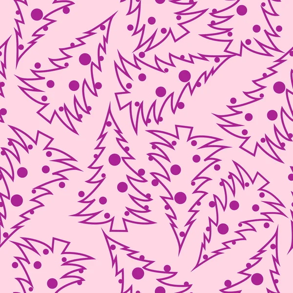 Бесшовный Узор Розовых Тонах Изображением Елки Отпечатков Баннерах Тканях Упаковке — стоковый вектор
