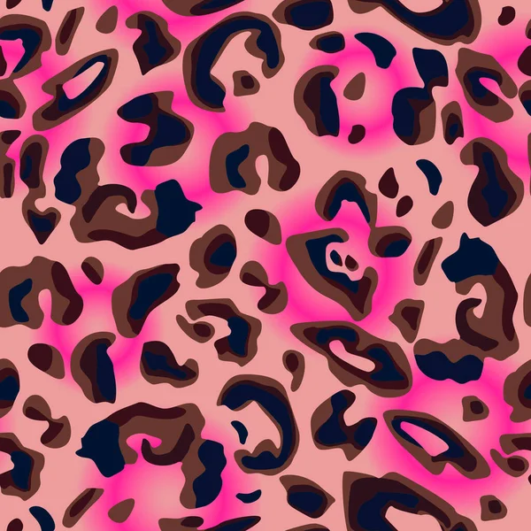 Nahtloses Muster Form Eines Leopardenmusters Mit Rosafarbenen Farbtönen Für Drucke — Stockvektor