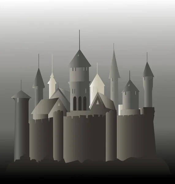 Vector Illustration Depicting Silhouette Castle Gray Tones Design Other Illustrations — Vettoriale Stock