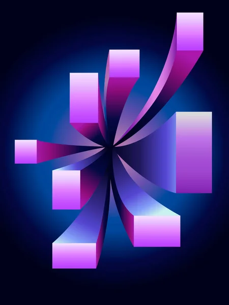 Abstract Background Blue Violet Neon Tones Depicting Composition Figures Space —  Vetores de Stock