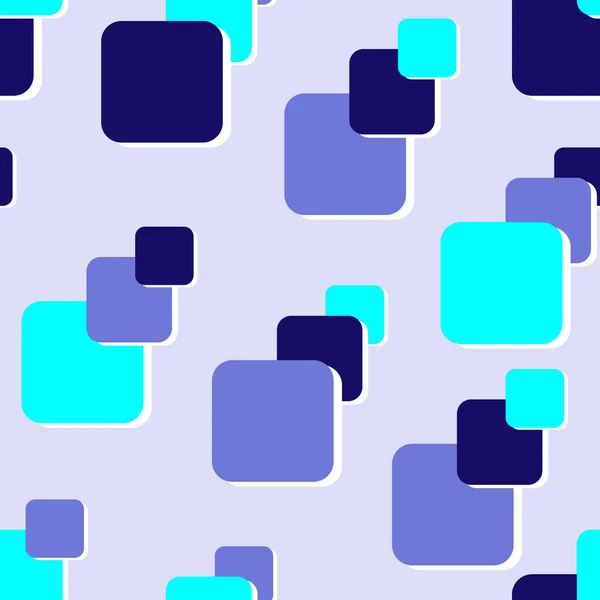 Naadloos Abstract Geometrisch Patroon Blauwtinten Van Vierkanten Met Afgeronde Hoeken — Stockvector