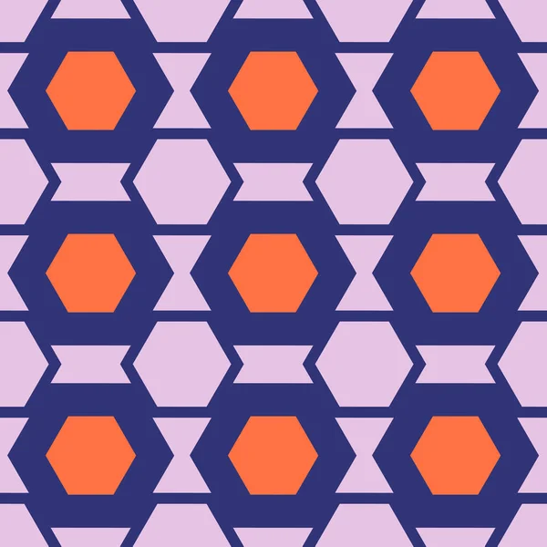 Motif Géométrique Sans Couture Des Hexagones Dans Les Tons Bleu — Image vectorielle