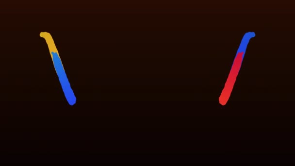短片介绍以蓝色 黄色和红色为主题的动态灯光 以及字母V和S的标志 用于以对抗或竞争为主题的内容设计 — 图库视频影像
