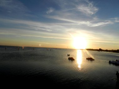 Beautiful sunset on the Baltic Sea. A walk along the seashore during your vacation. Perfect wallpaper.