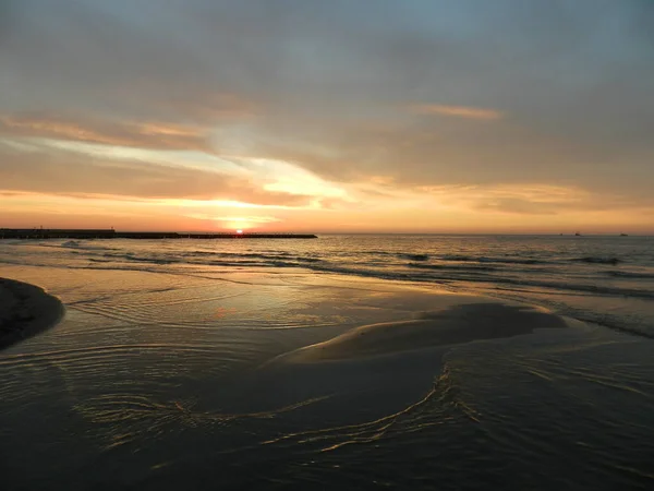 Beautiful Sunset Baltic Sea Walk Seashore Your Vacation Perfect Wallpaper — Foto de Stock