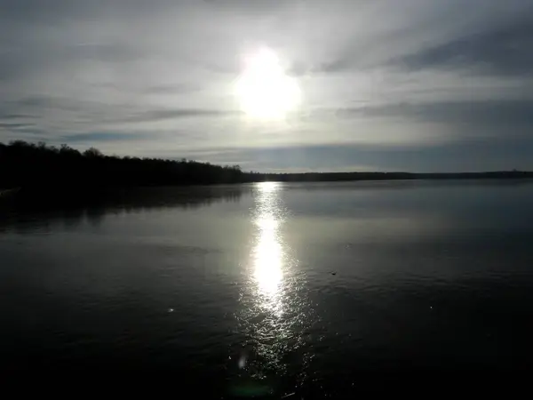 Beautiful Sunset Lake Evening Walk Lake Shore Perfect Wallpaper — Stockfoto