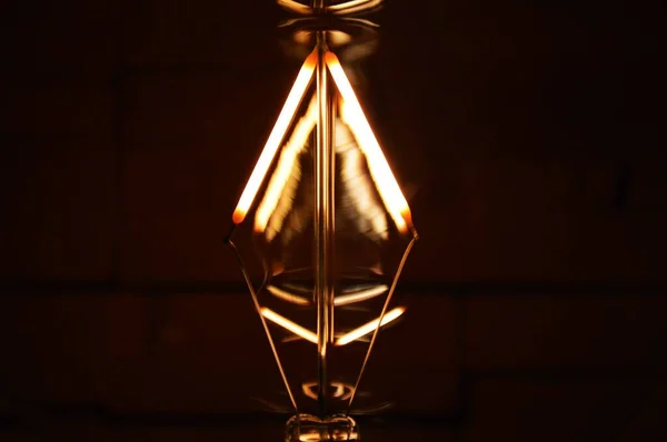 Decorative Lamp Brightens Dark Room Light Triumphs Darkness — Stock Photo, Image