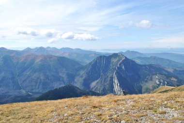 Beautiful mountain landscape. A trail leading through the Tatra National Park.