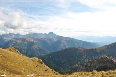 Beautiful mountain landscape. A trail leading through the Tatra National Park.
