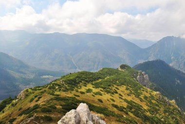 Beautiful mountain landscape. A trail leading through the Tatra National Park.