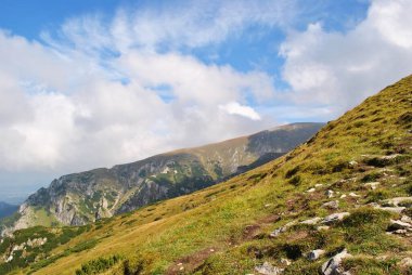 Beautiful mountain landscape. A trail leading through the Tatra National Park.