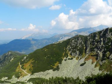 Beautiful mountain landscape. A trail leading through the Tatra National Park.