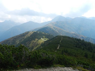 Beautiful mountain landscape. A trail leading through the Tatra National Park.
