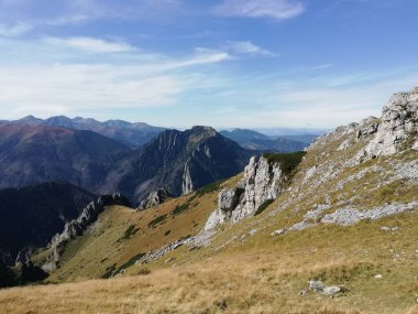 Beautiful mountain landscape. A trail leading through the Tatra National Park.