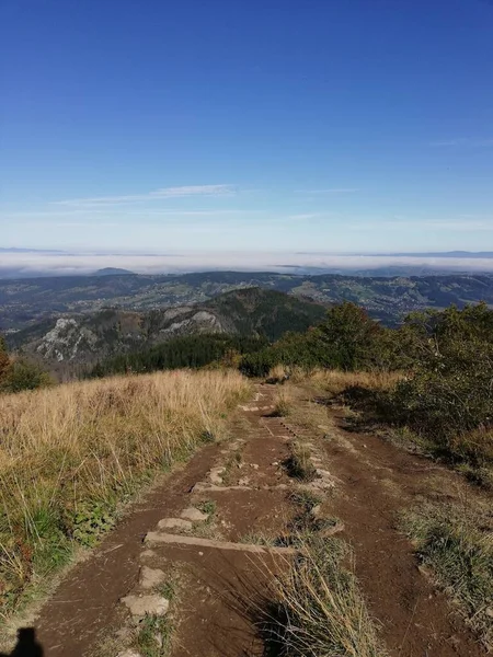 Beautiful mountain landscape. A trail leading through the Tatra National Park.
